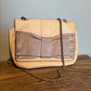Chloe Beige and Taupe Bow Shoulder Bag